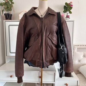 Adam Dark Brown bomber Leather Women's Jacket